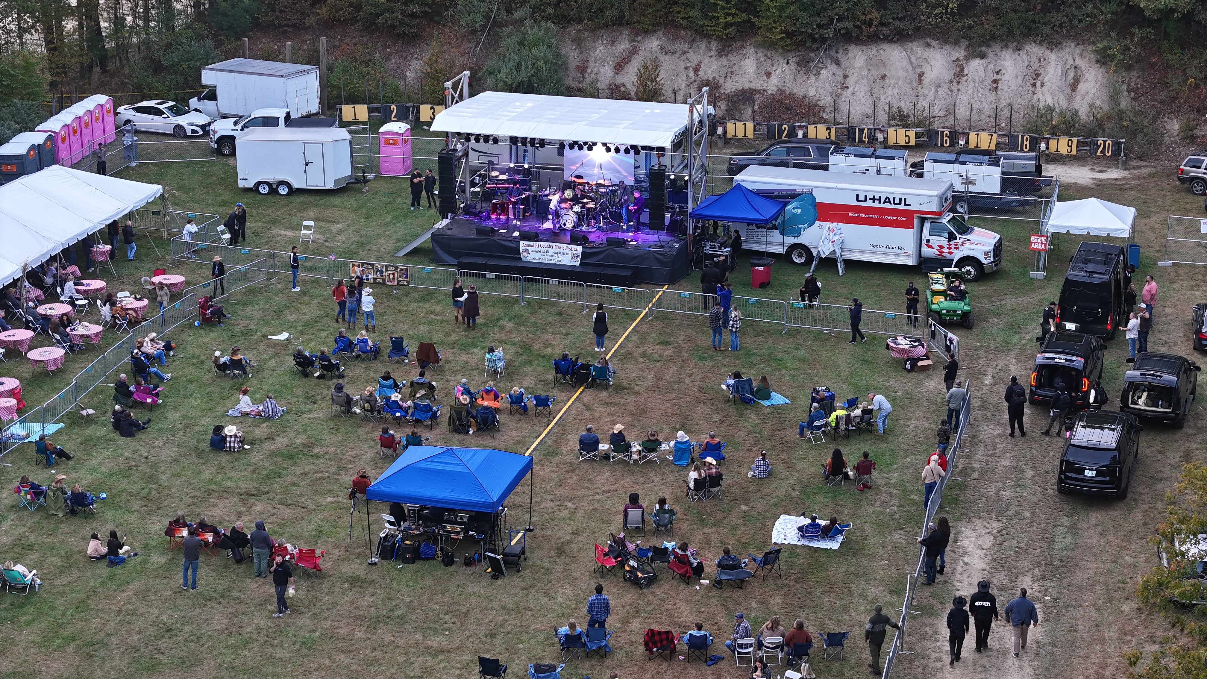Drone Aerial View of Music Festival